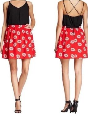 Sam Edelman Red Enchanted Kiss Skirt size 6